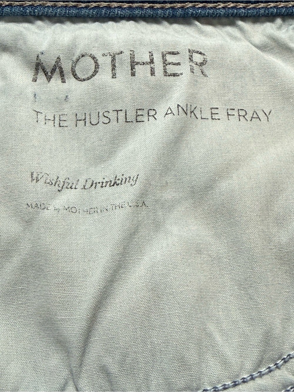 MOTHER Blue Frayed Hem Wide-Leg Jeans - Picture 9 of 10